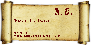 Mezei Barbara névjegykártya
